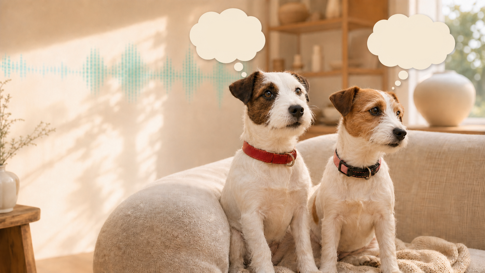 Two terriers in a warm editorial Overbark scene