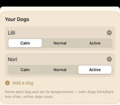 Your Dogs setting