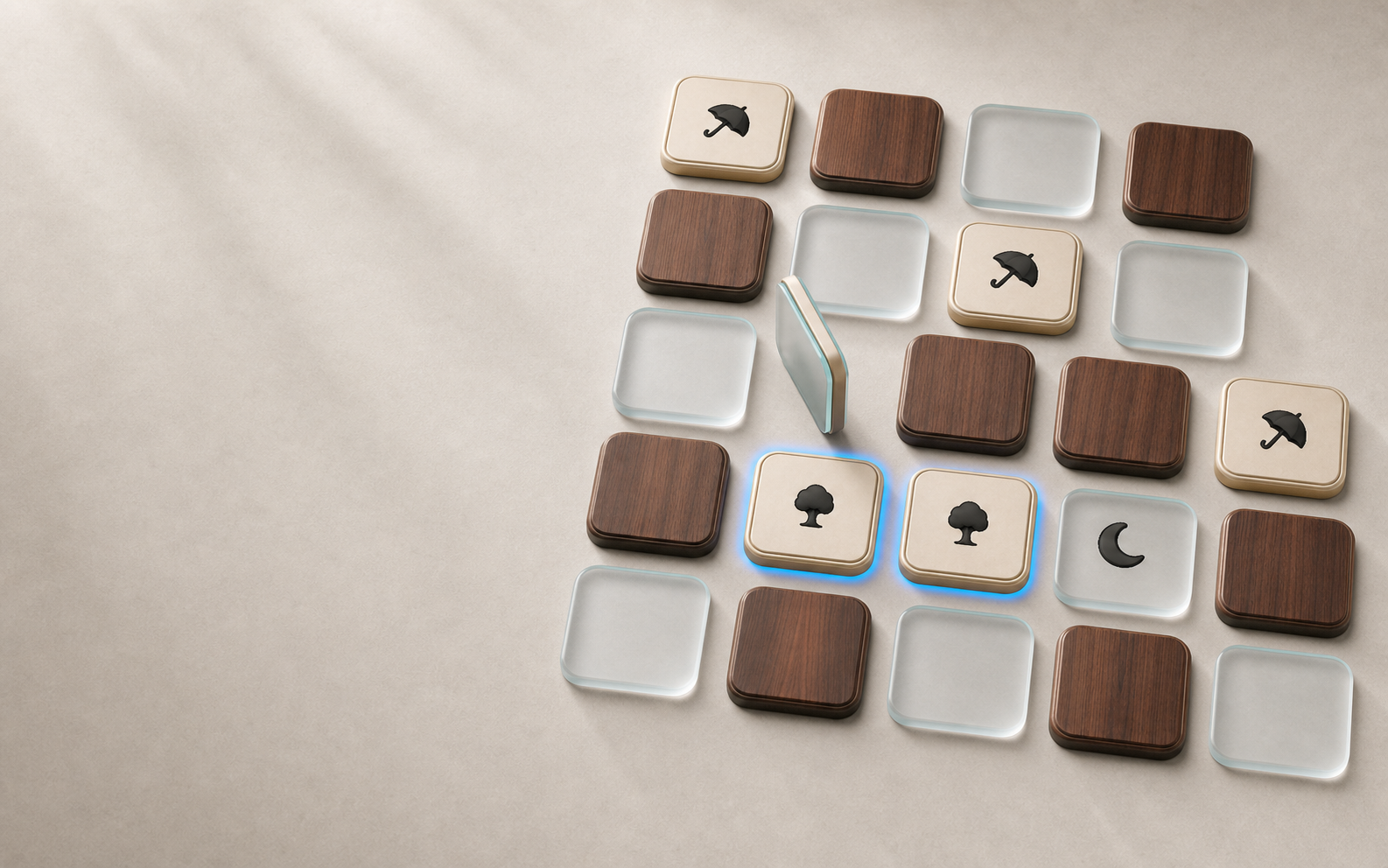 Overtiles material tiles arranged as a tactile atelier